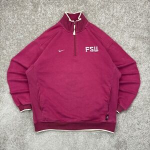 Vintage Y2K Nike Florida State Seminoles Quarter Zip Sweatshirt Medium